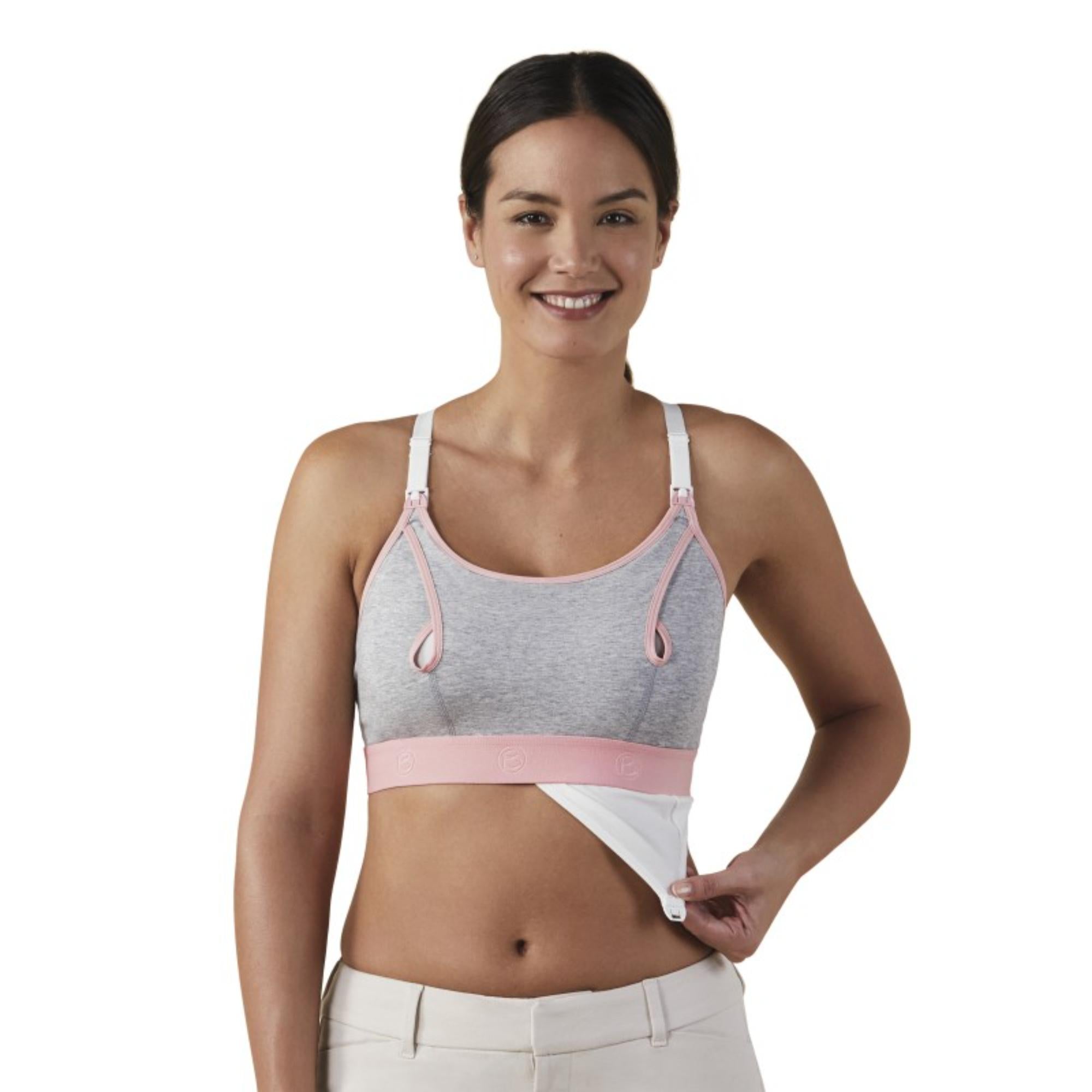 Bravado Designs Clip and Pump Hands-Free Nursing Bra Accessory - Dove Heather with Dusted Peony