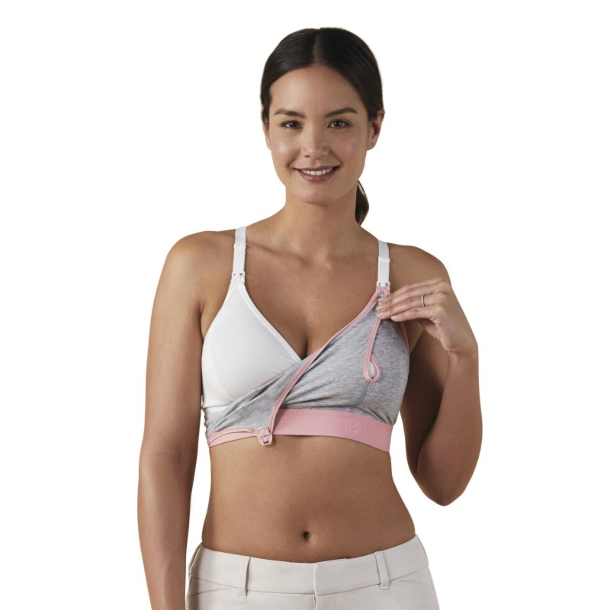 Bravado Designs Clip and Pump Hands-Free Nursing Bra Accessory - Dove Heather with Dusted Peony