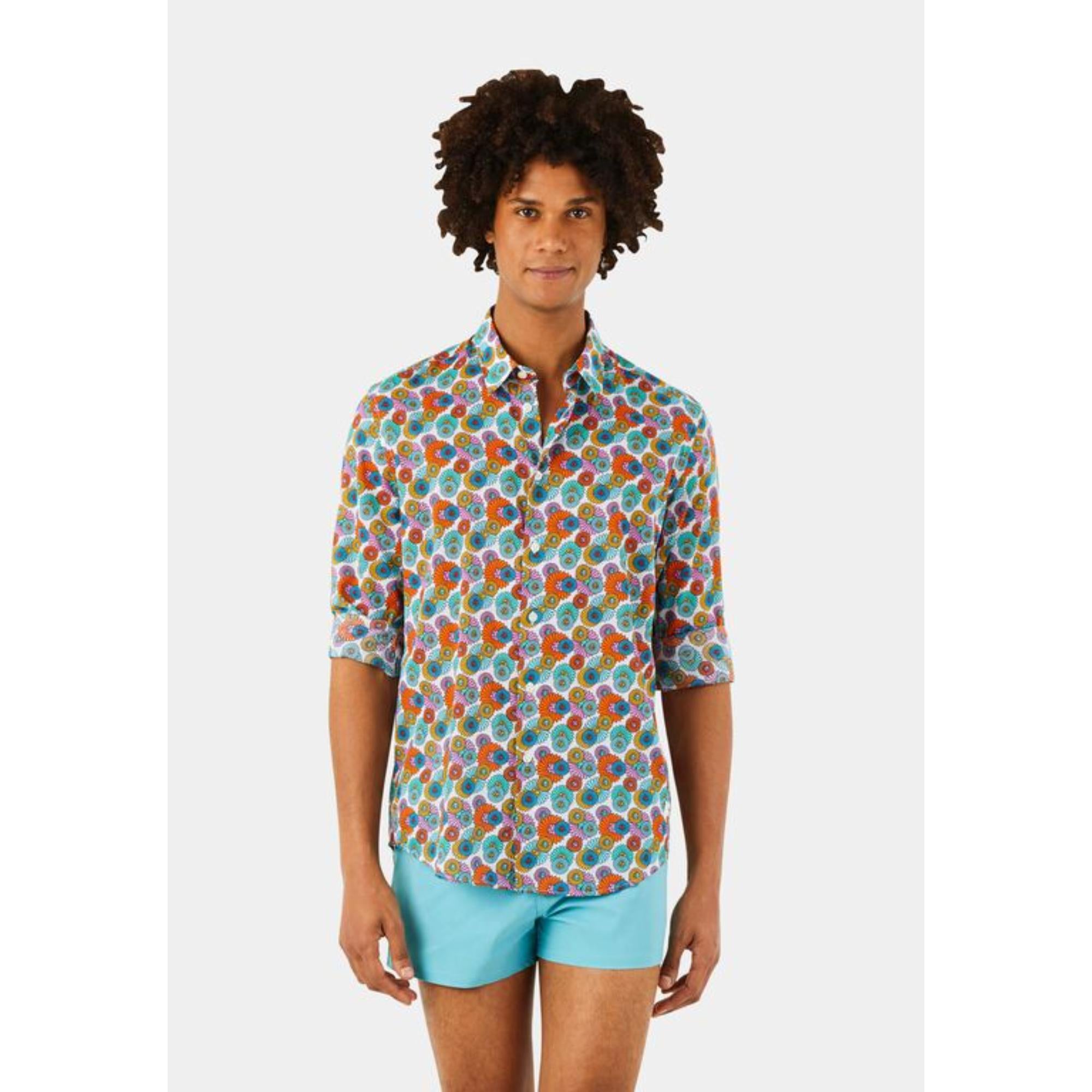 Multicolor Family Print Marguerite Unisex Caracal Shirt