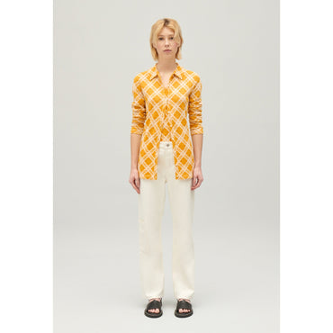 Women Yellow Checked Cardigan - Multicolored