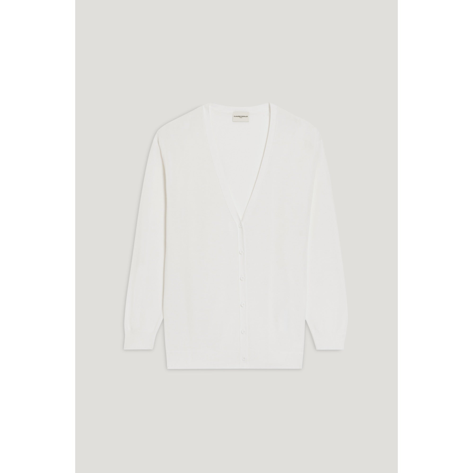 Women Fine Knit Cardigan - Ecru