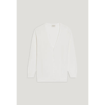 Women Fine Knit Cardigan - Ecru