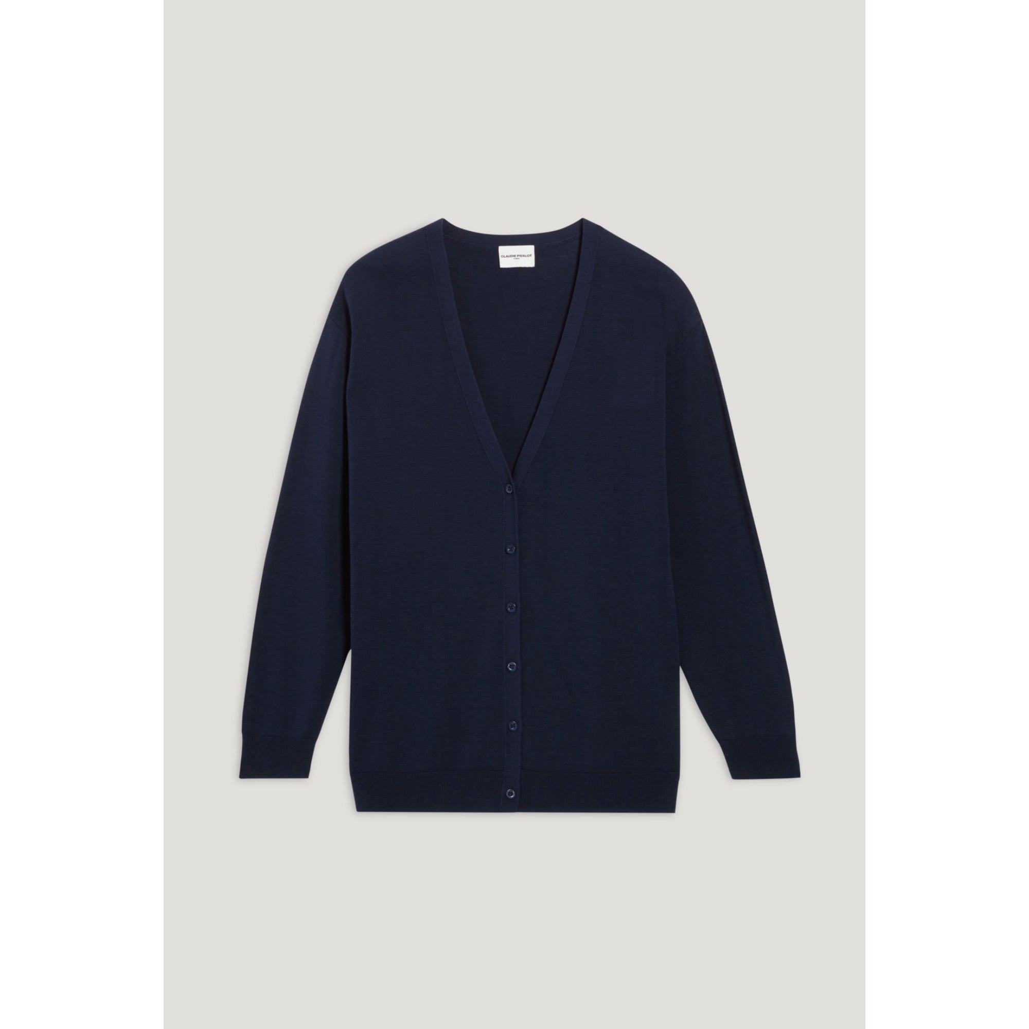 Women Fine Knit Cardigan - Navy