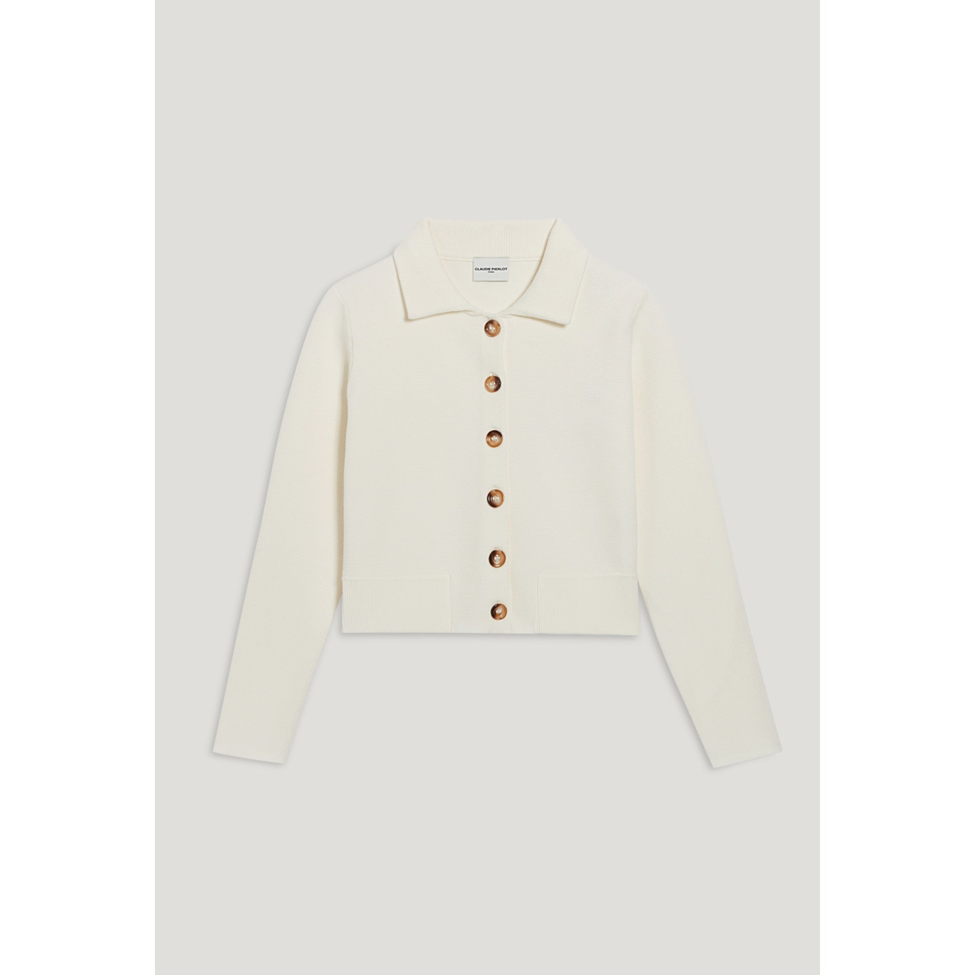 Women Knitted Cardigan - Ecru