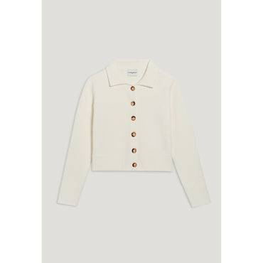 Women Knitted Cardigan - Ecru