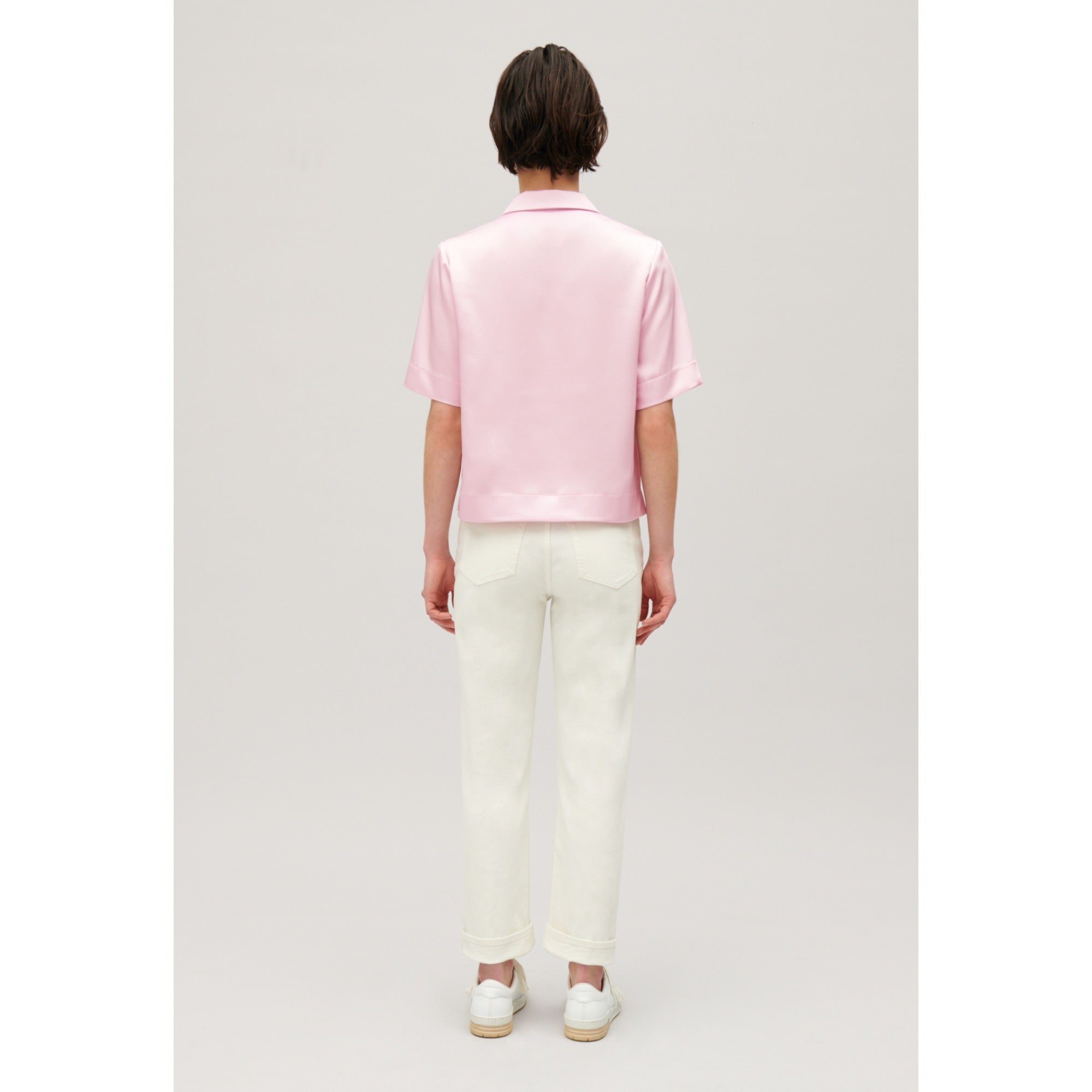 Women Floaty Short-Sleeved Shirt - Blush