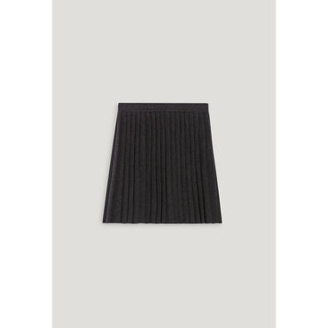 Women Marled Grey Pleated Short Skirt - Mottled Grey