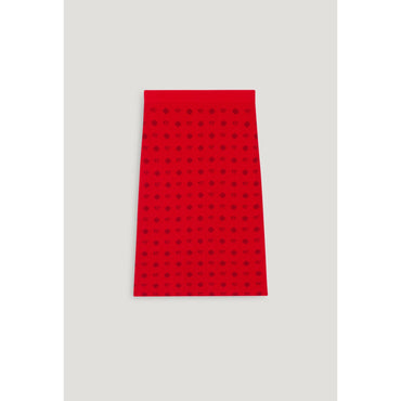 Women Mid-Length Red Knit Skirt - Red