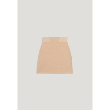 Women Short High-Waisted Skirt - Beige