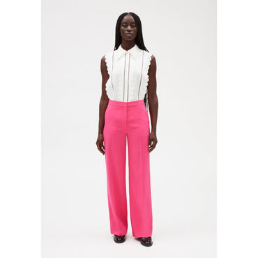 Women Loose Pink Trousers - Bubble Gum