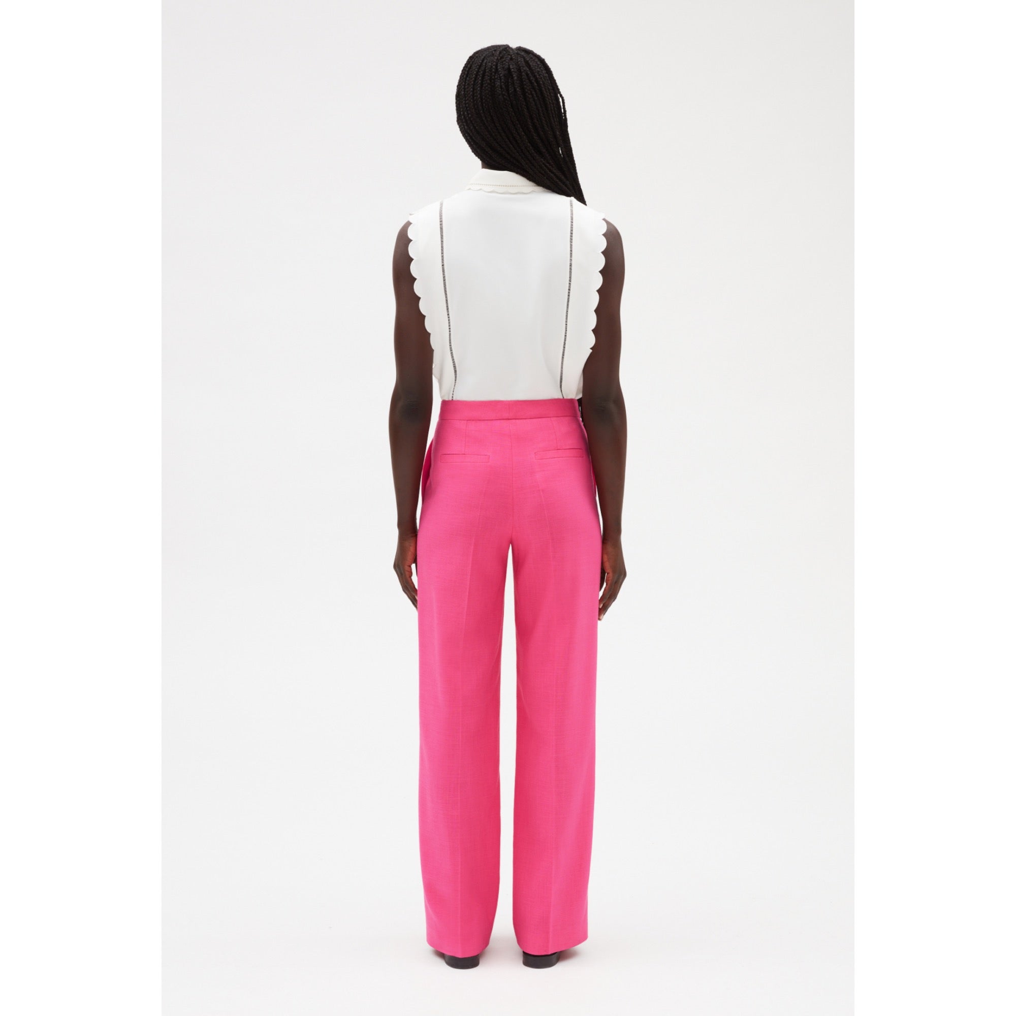 Women Loose Pink Trousers - Bubble Gum