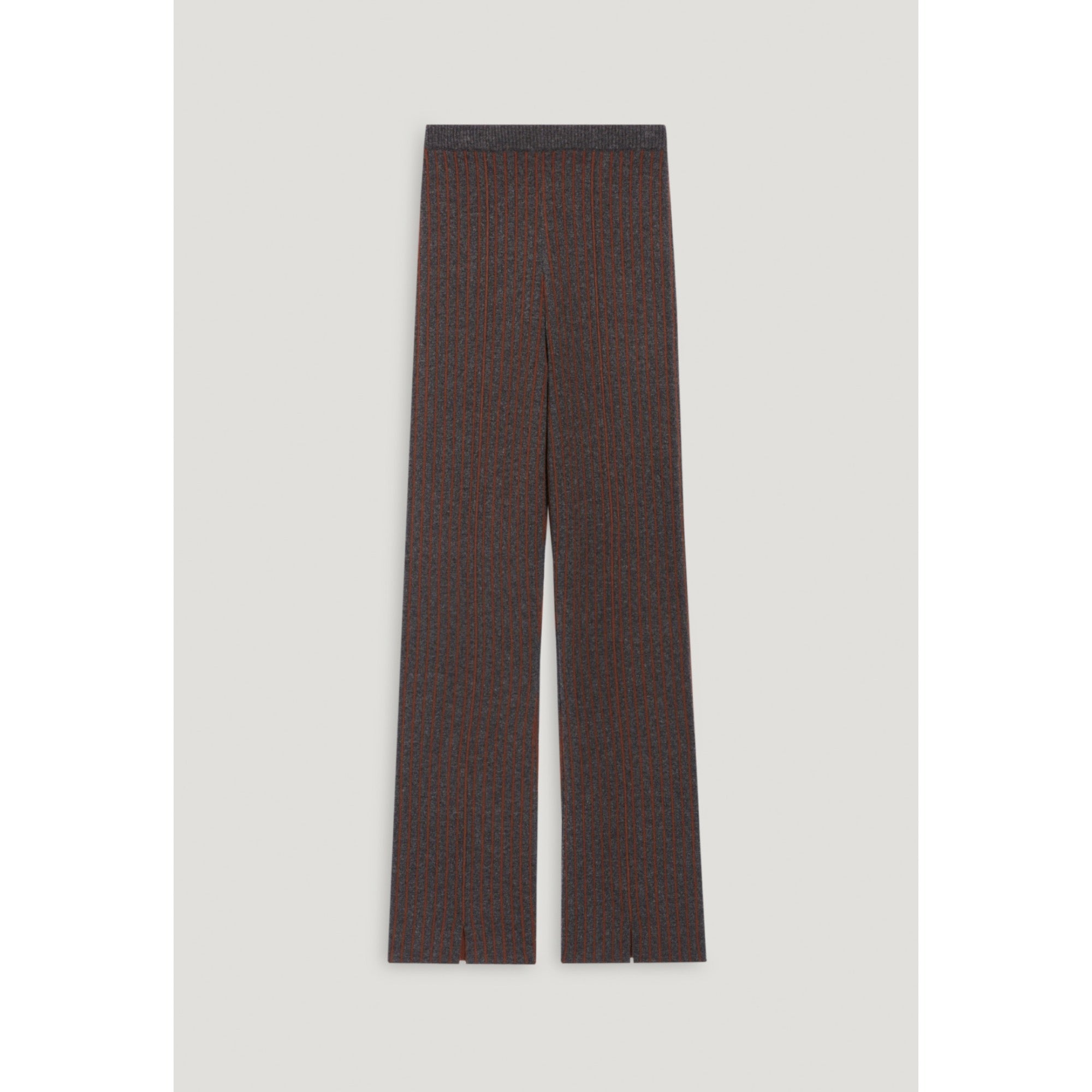 Women Stripy Knit Trousers  - Dual-Color