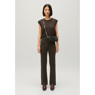 Women Stripy Knit Trousers- Dual-Color