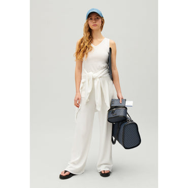 Women Floaty Knit Trousers - Ecru