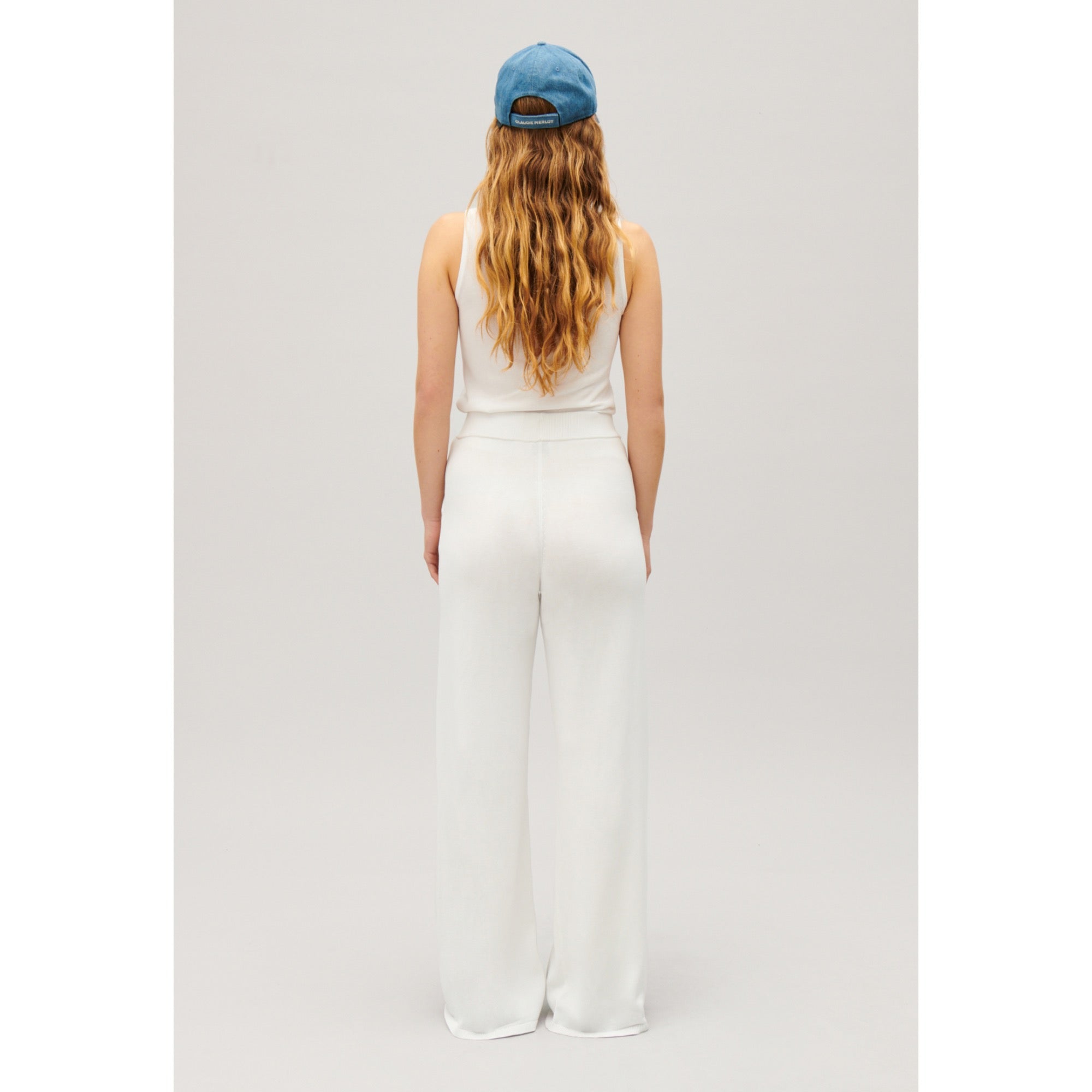 Women Floaty Knit Trousers - Ecru