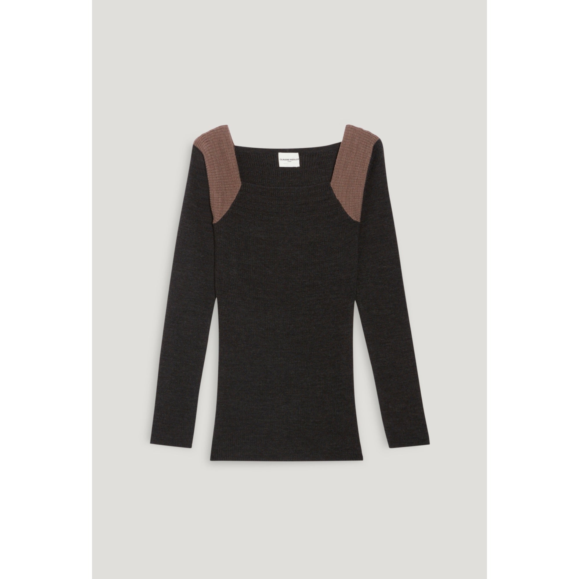 Women Marled Grey Ribbed Jumper - Mottled Grey