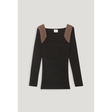 Women Marled Grey Ribbed Jumper - Mottled Grey