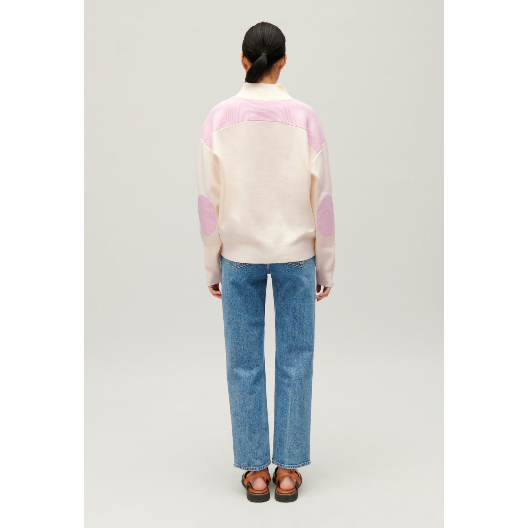 Women Half-Zip Sweatshirt - Blush