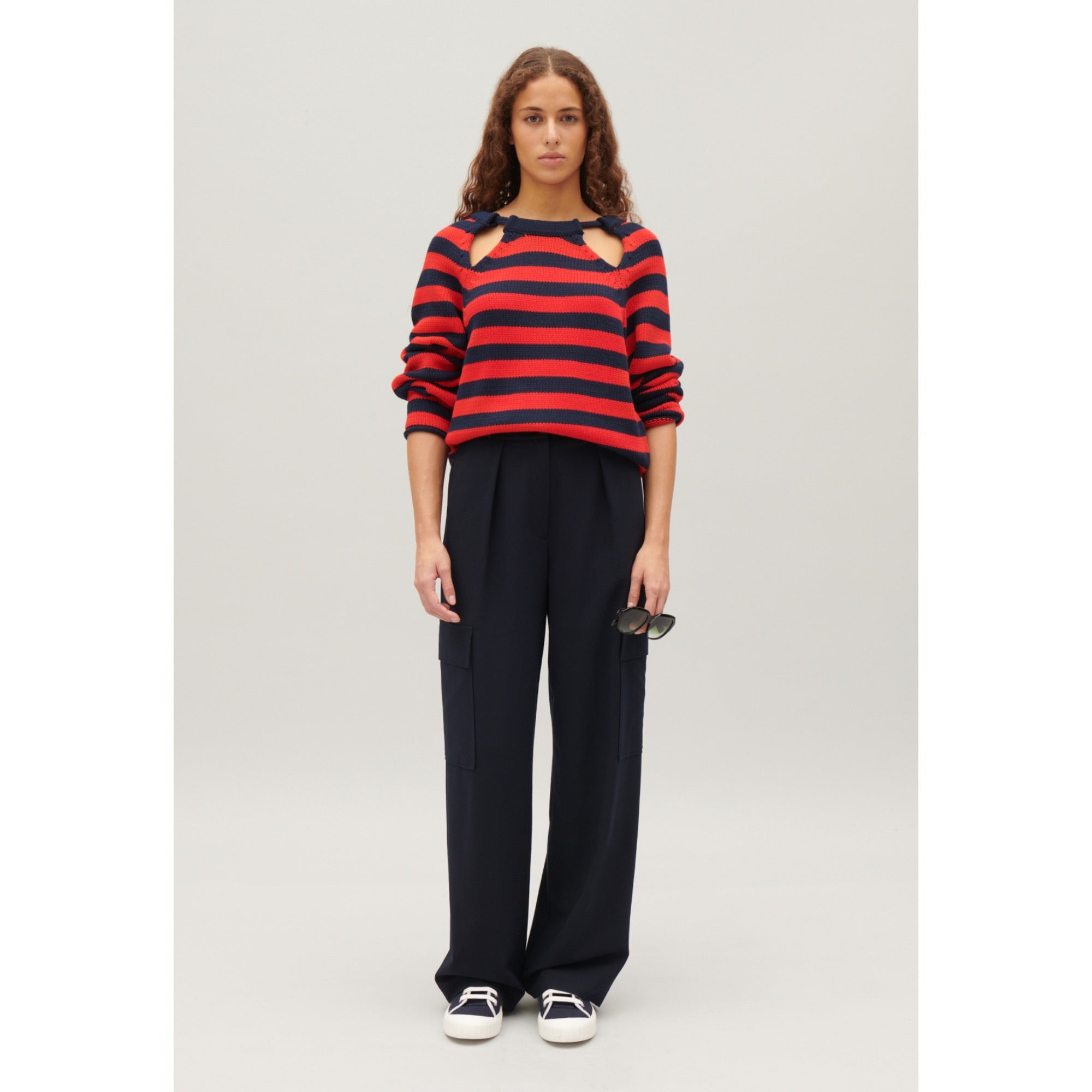 Women Two-Tone Striped Jumper - Dual-Color