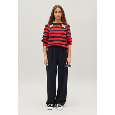 Women Two-Tone Striped Jumper - Dual-Color