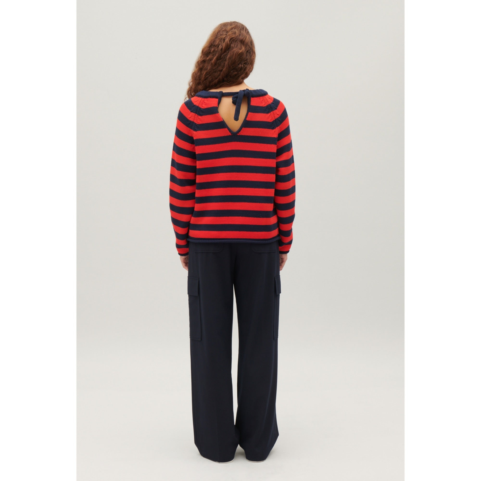 Women Two-Tone Striped Jumper - Dual-Color