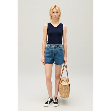 Women Knit Vest - Navy