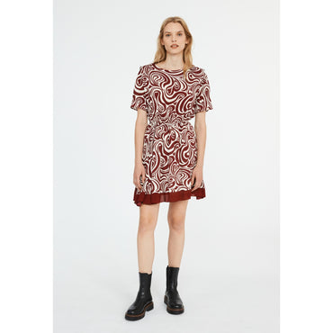 Women Robe Courte Imprimés Cœur - Print Fonce