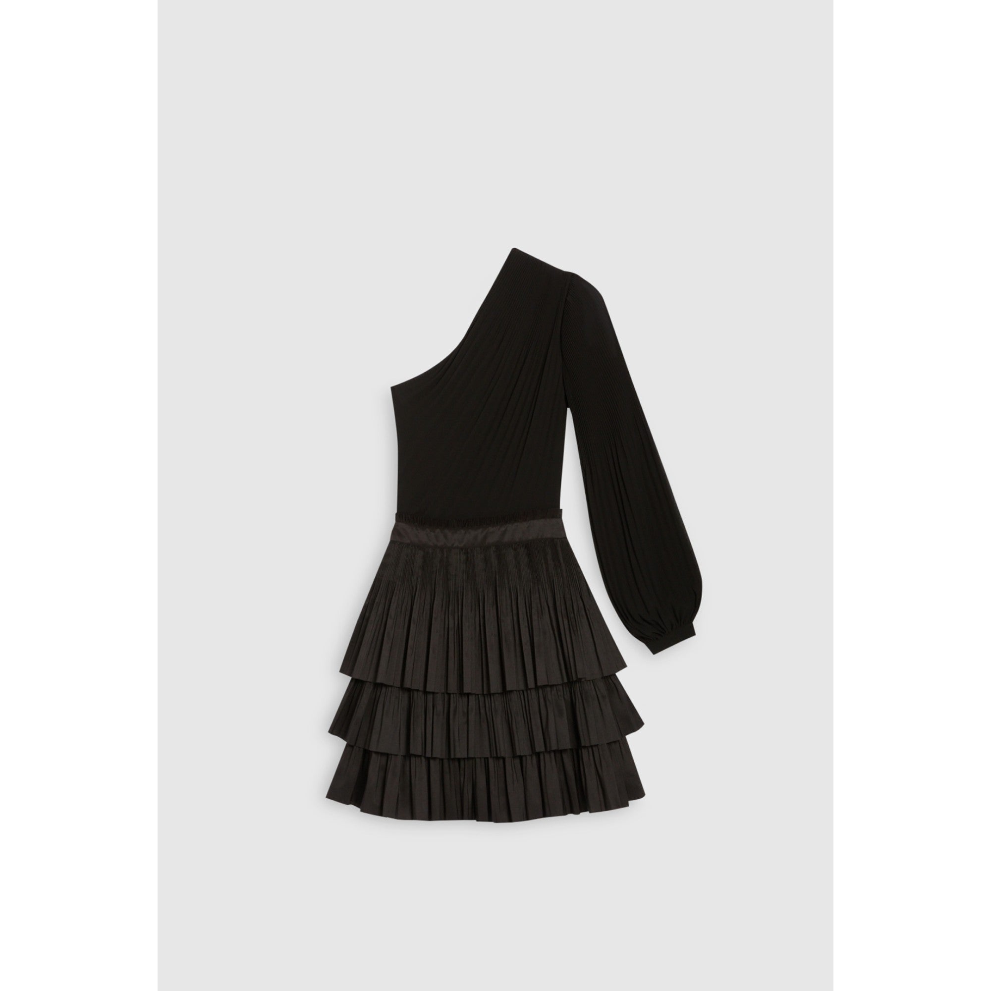 Women Robe Patineuse Asymétrique - Noir
