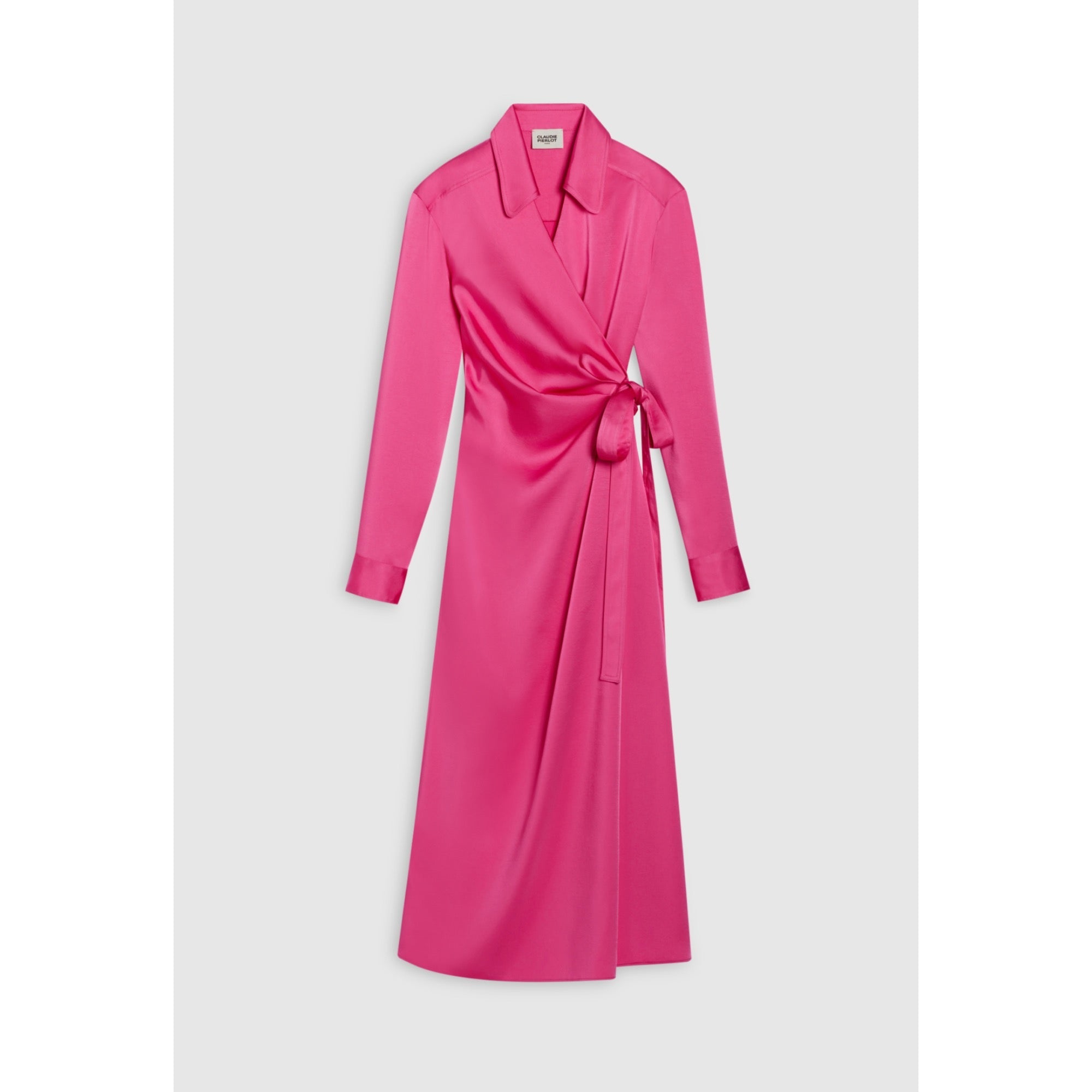 Women Pink Mid-Length Wrap Dress  - Bubble Gum