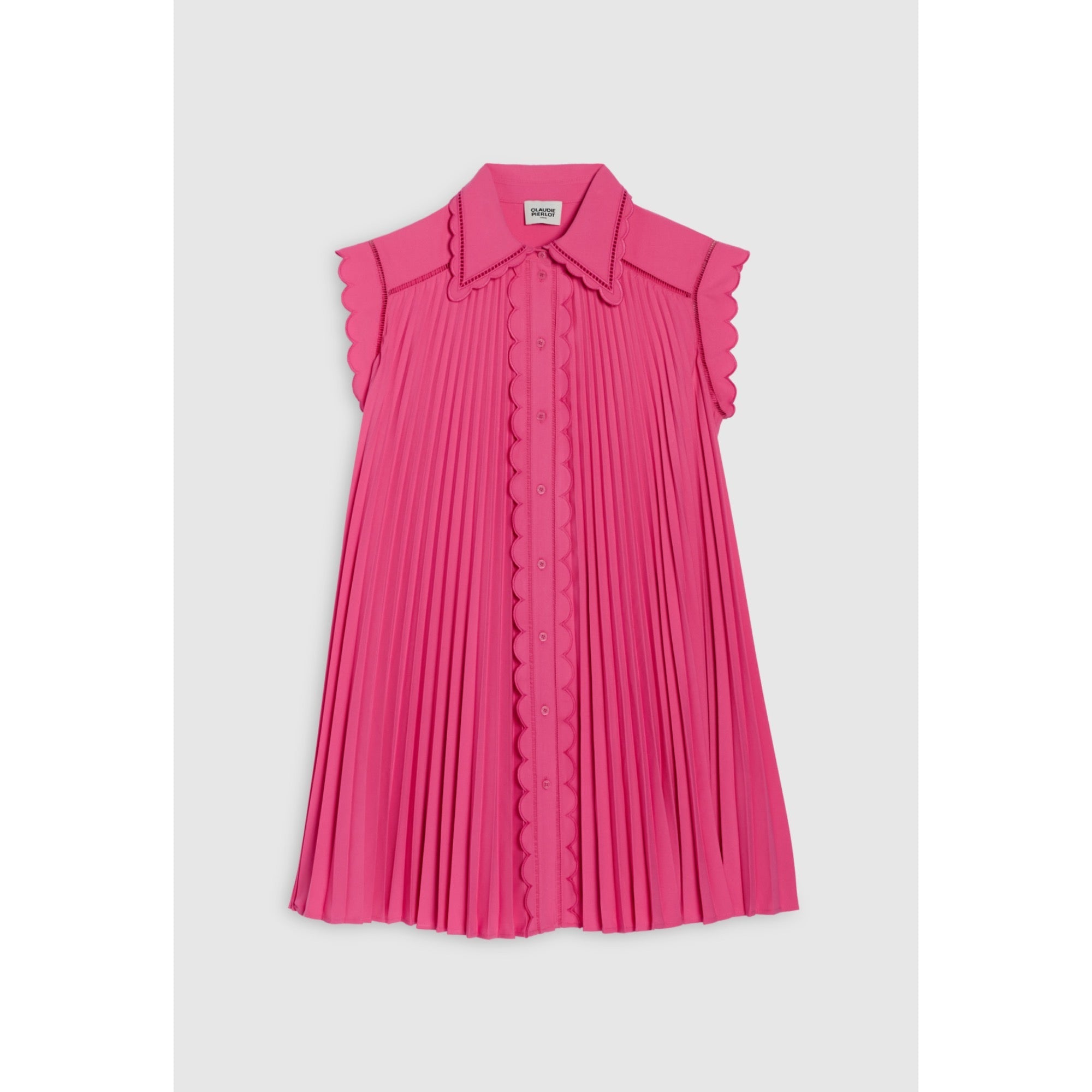 Women Short Pleated Dress - Bubble Gum