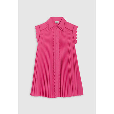 Women Short Pleated Dress - Bubble Gum