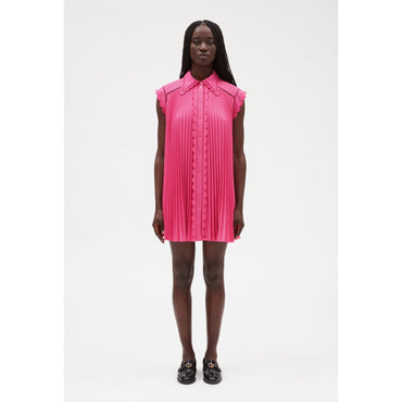 Women Short Pleated Dress - Bubble Gum