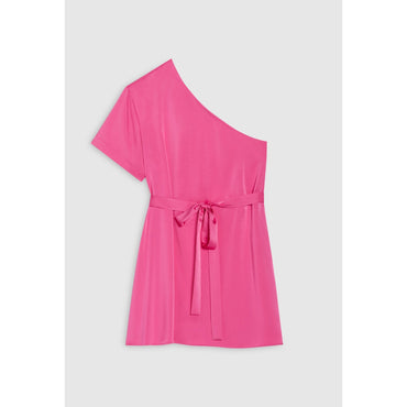 Women Pink Asymmetrical Mini Dress - Bubble Gum