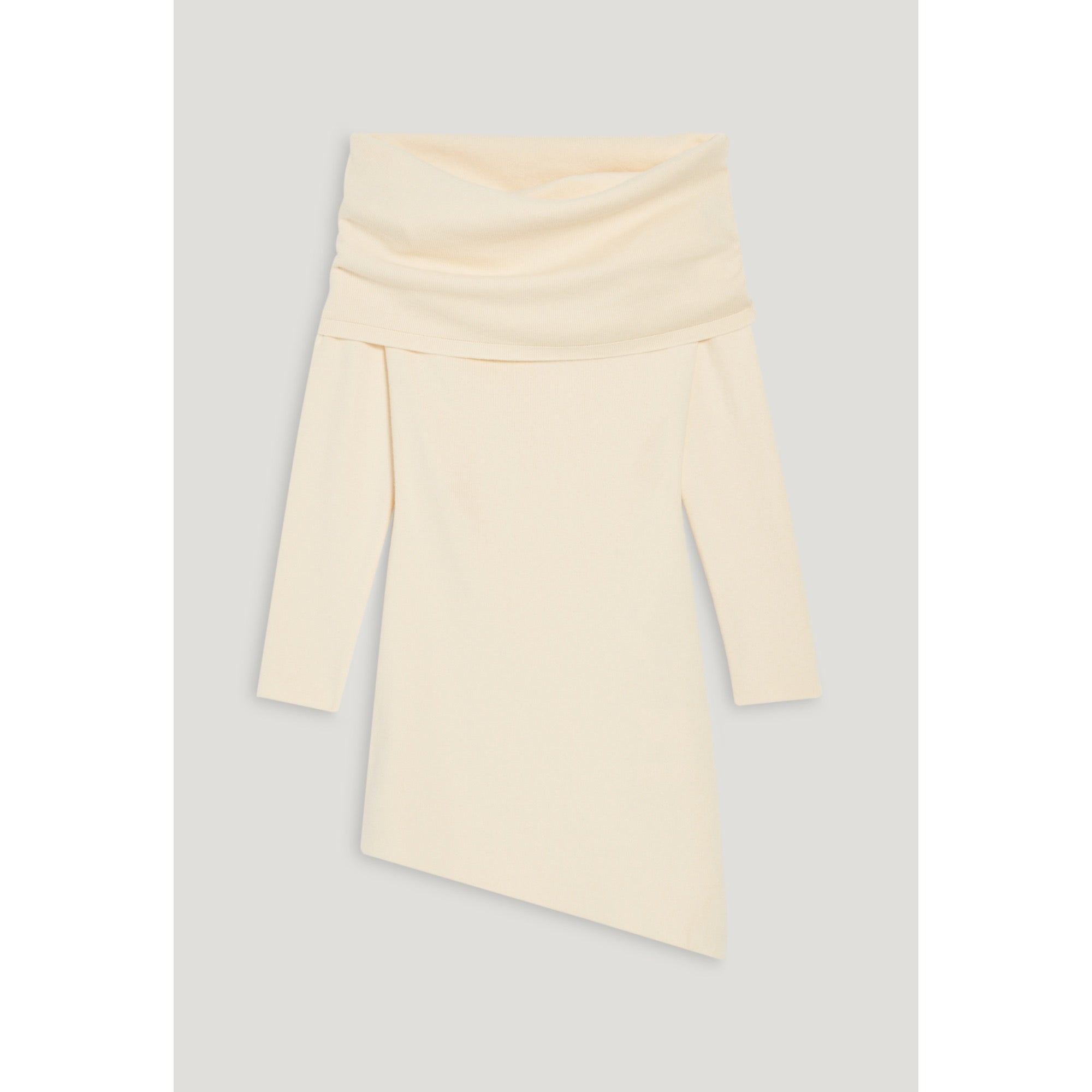 Women Asymmetric Knitted Dress - Vanilla