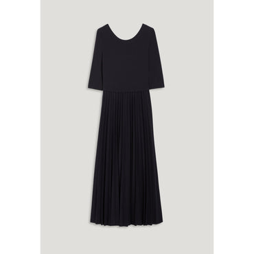 Women Twist Two-Tone Pleated Maxi Dress - Navy