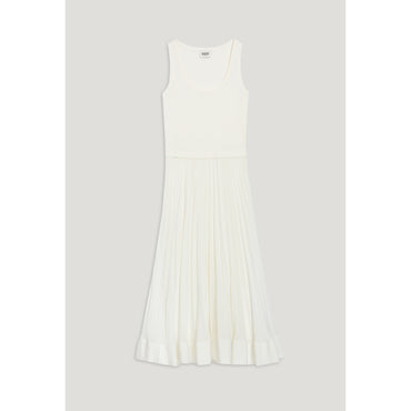 Women Illusion Effect Maxi Dress - Ecru