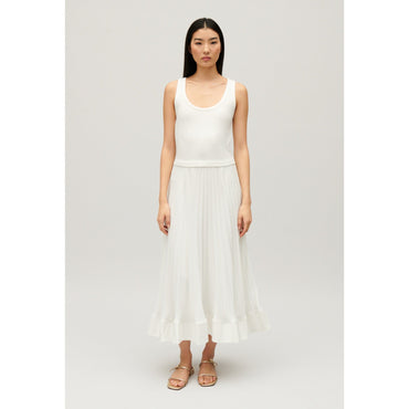 Women Illusion Effect Maxi Dress - Ecru