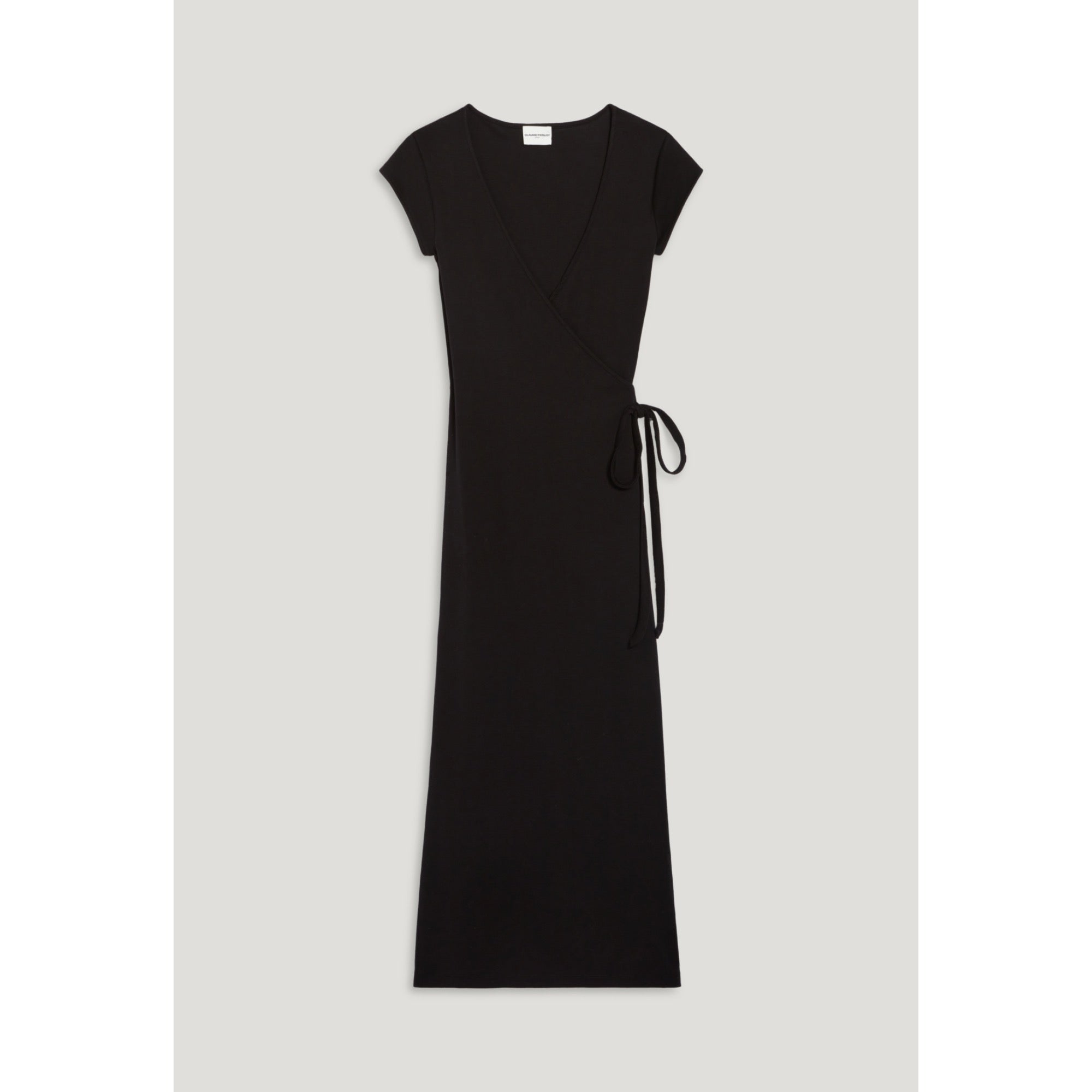 Women Black Wrap Midi Dress - Black