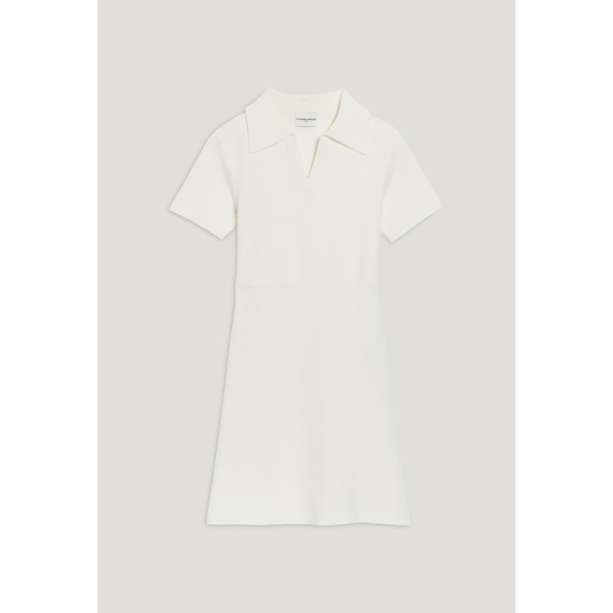 Women Knitted Short Dress - Ecru