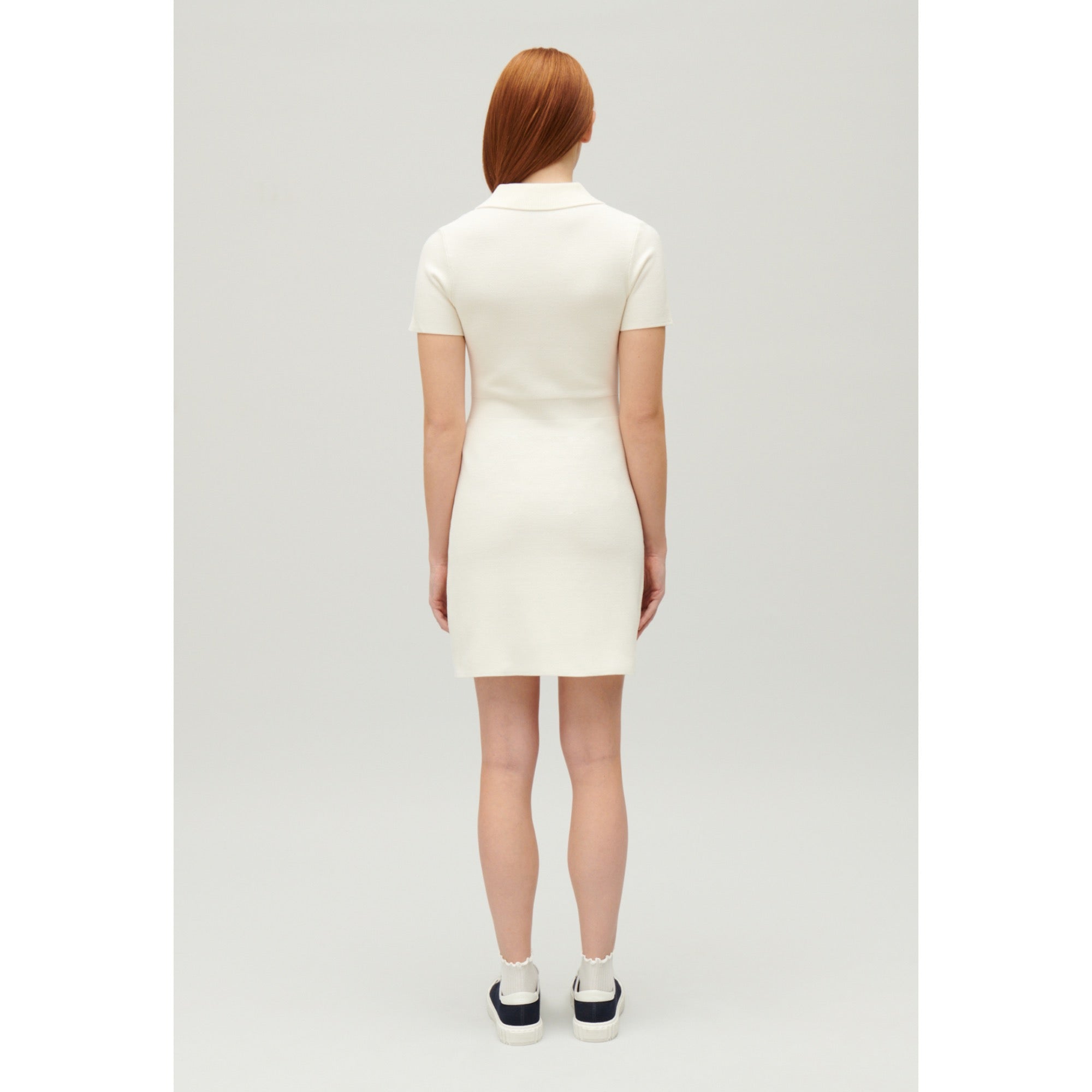 Women Knitted Short Dress - Ecru