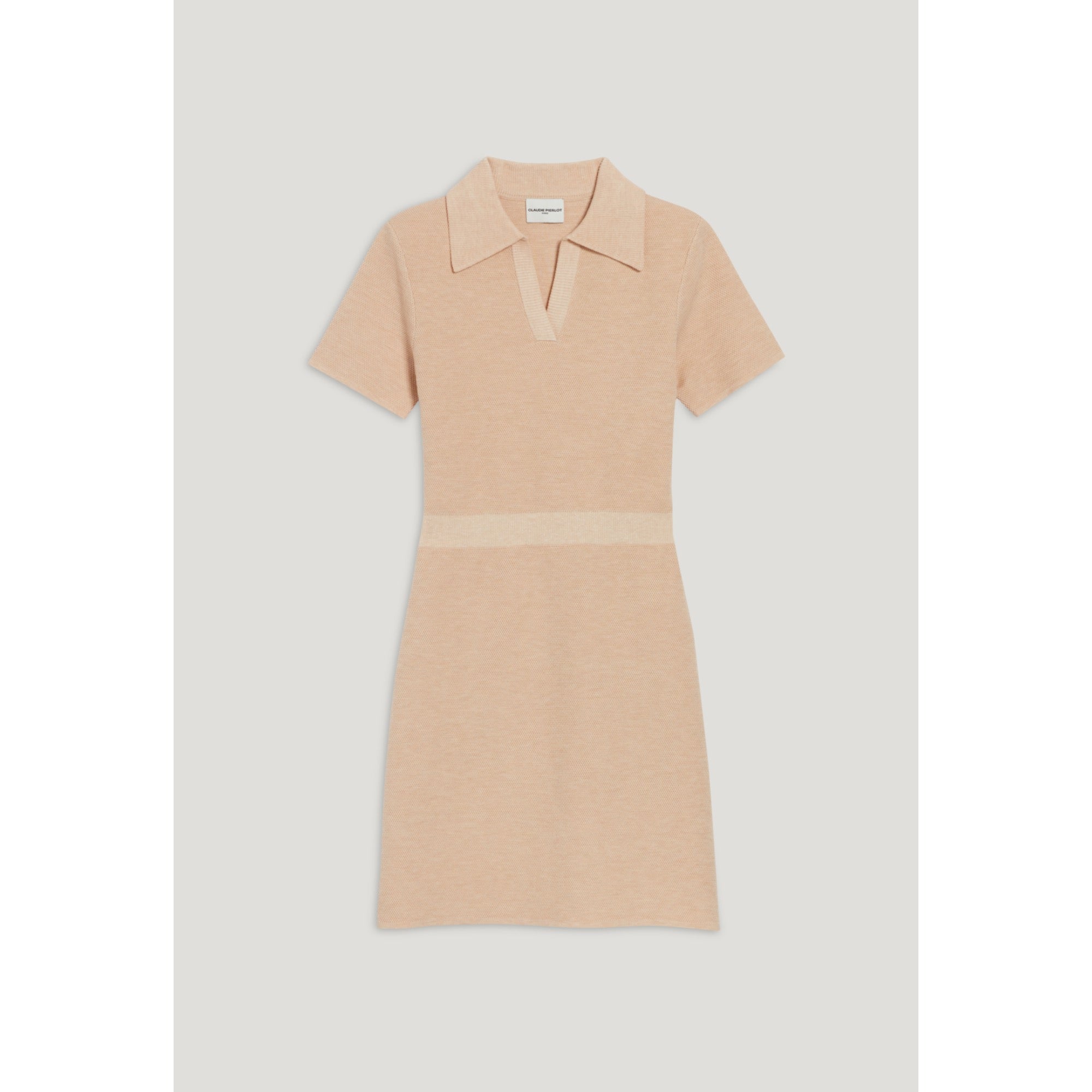 Women Knitted Short Dress - Beige