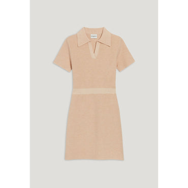 Women Knitted Short Dress - Beige