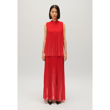 Women Sleeveless, Floaty Top - Red