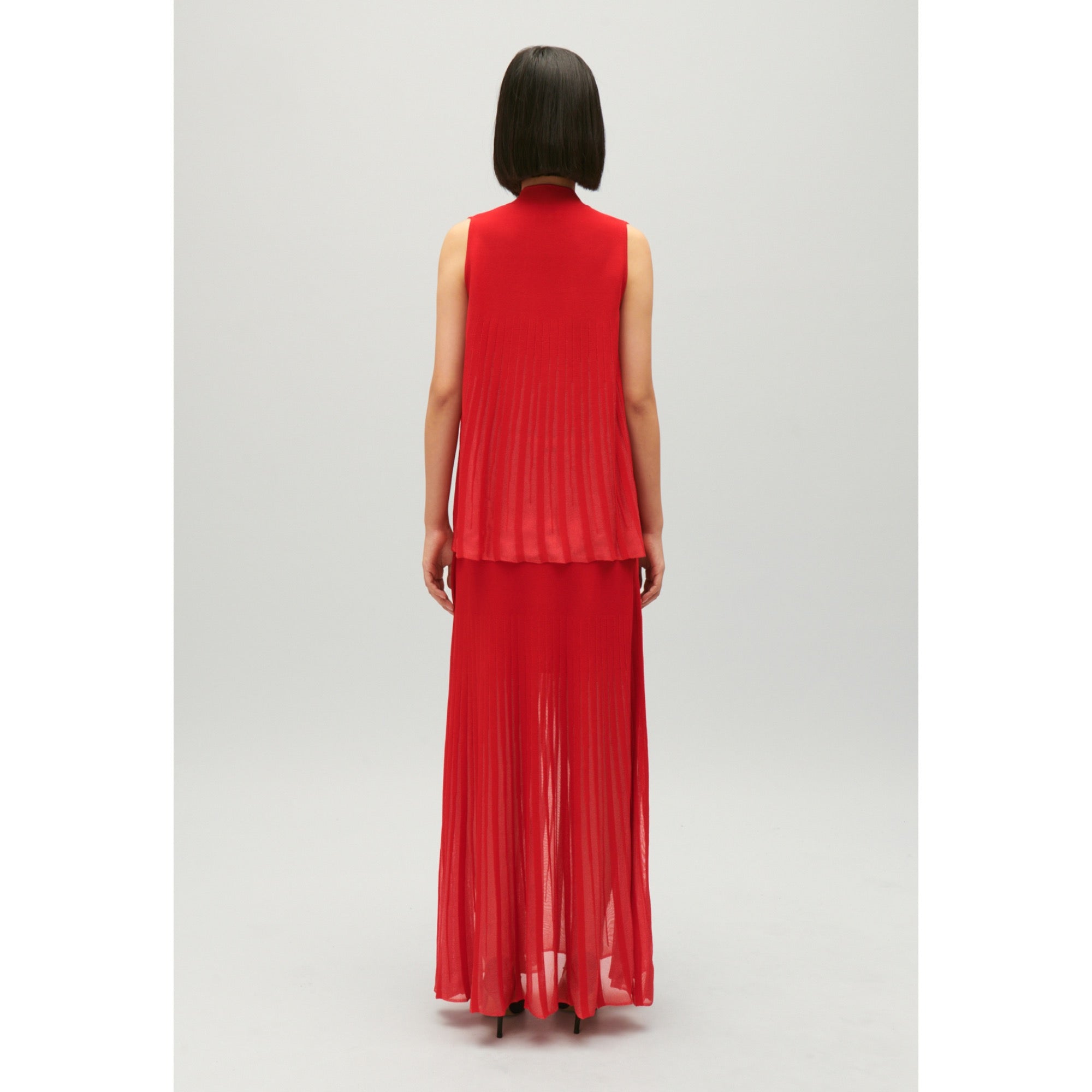 Women Sleeveless, Floaty Top - Red