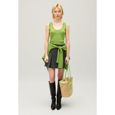 Women Wool Vest Top - Matcha