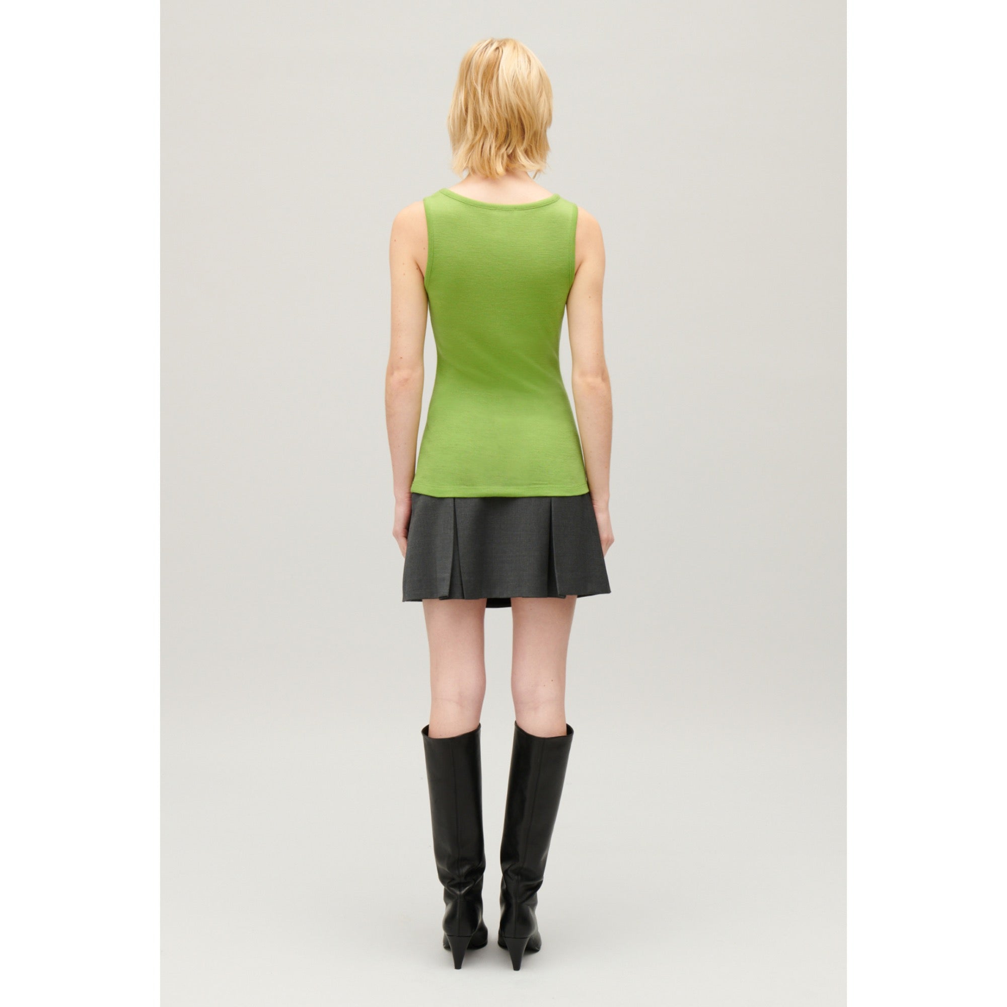 Women Wool Vest Top - Matcha