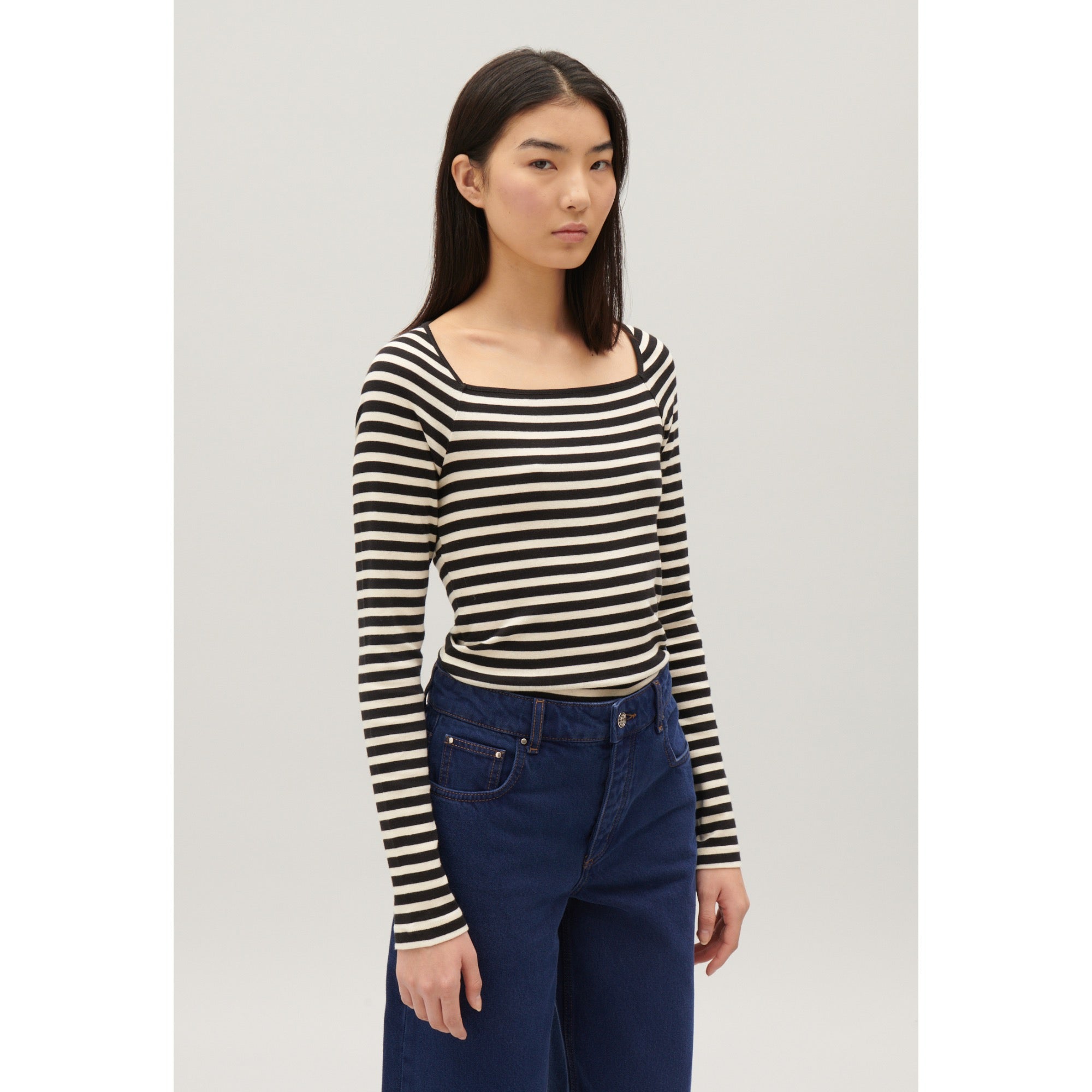 Women Striped T-Shirt - Dual-Color