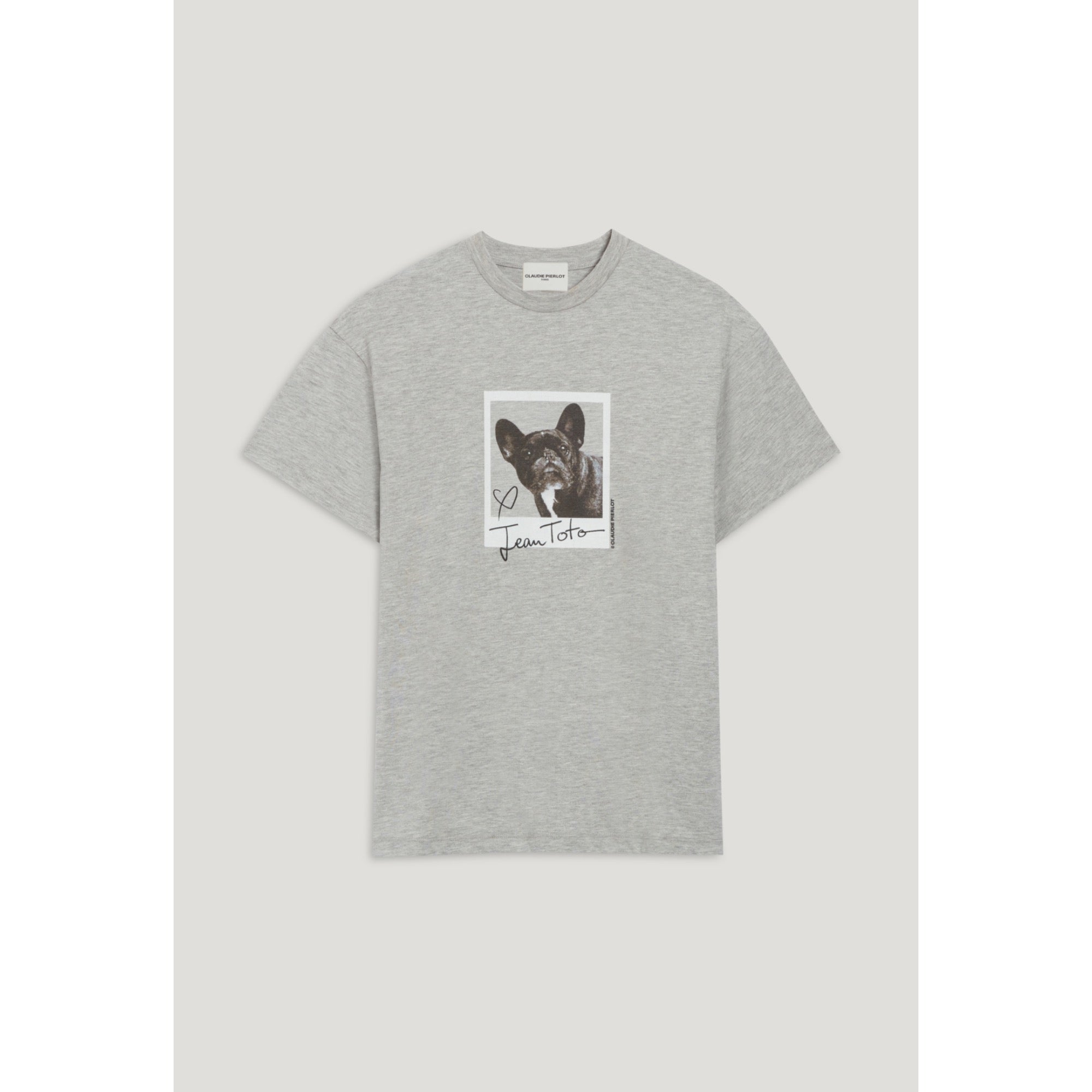 Women Jean Toto Print T-Shirt - Mottled Grey