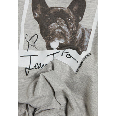 Women Jean Toto Print T-Shirt - Mottled Grey
