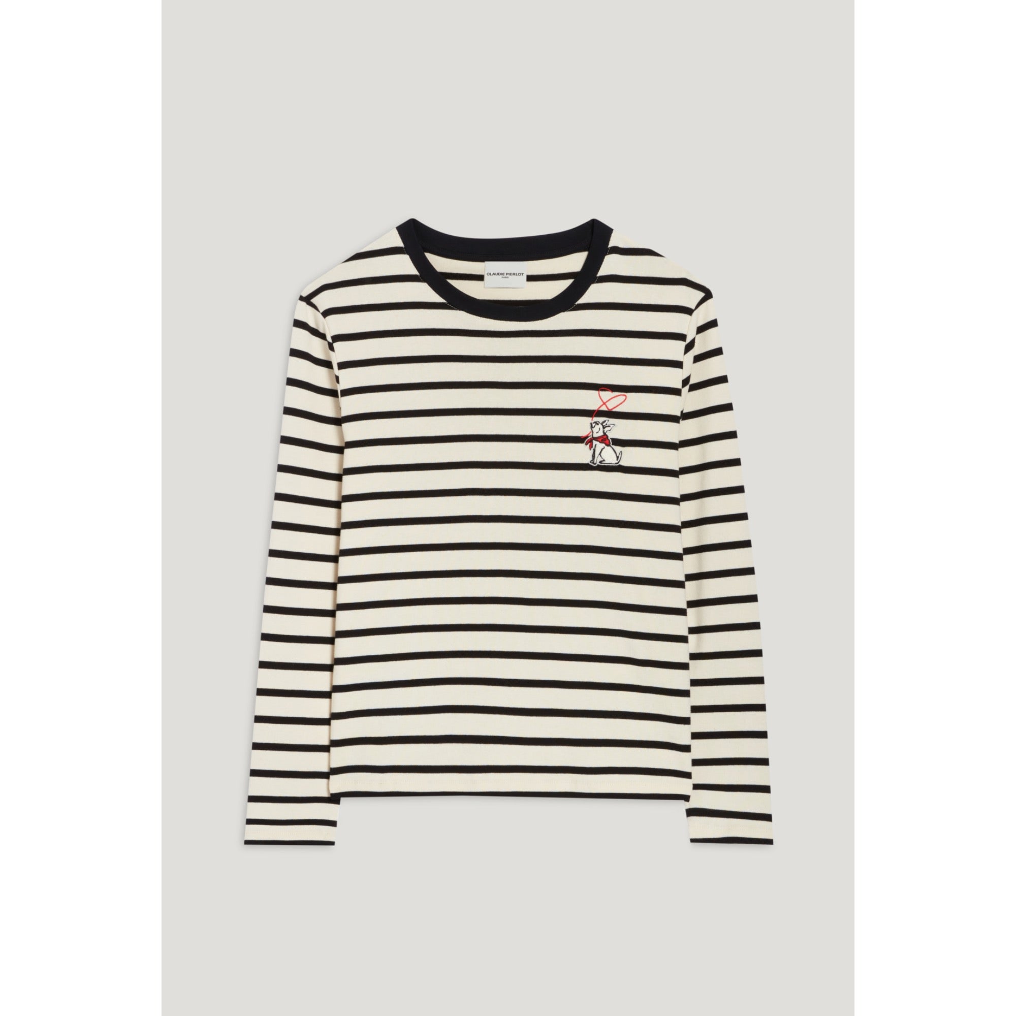 Women Two-Tone Jean Toto Breton T-Shirt - Dual-Color